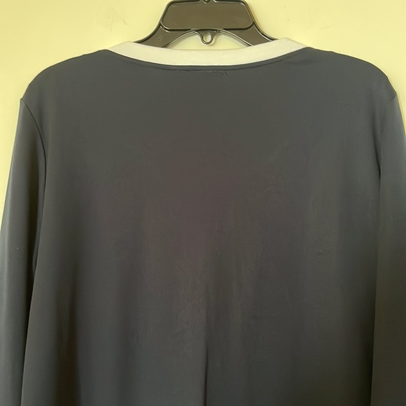 Natural Navy and White One Button Cardigan, Size Large - Picture 9 of 12